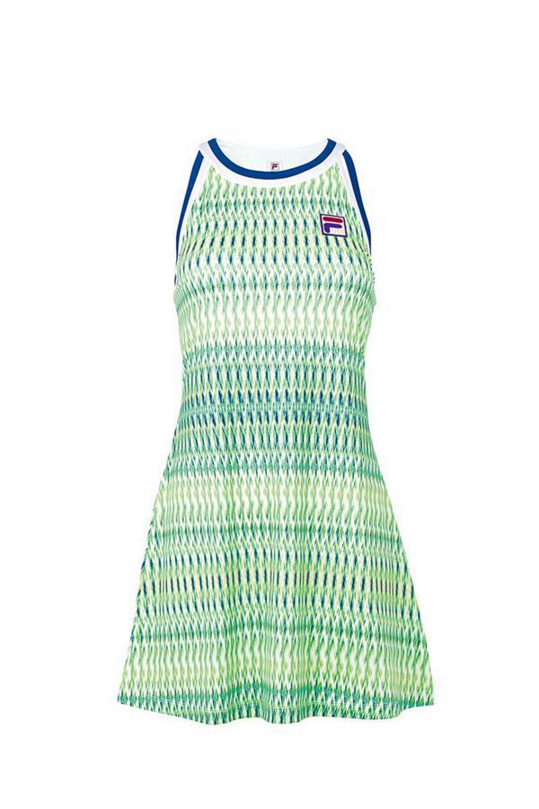 Vestidos Fila Mulher Verdes/Azuis/Branco - Fila Acqua Sole Halter En Portugal,JBUH-84213